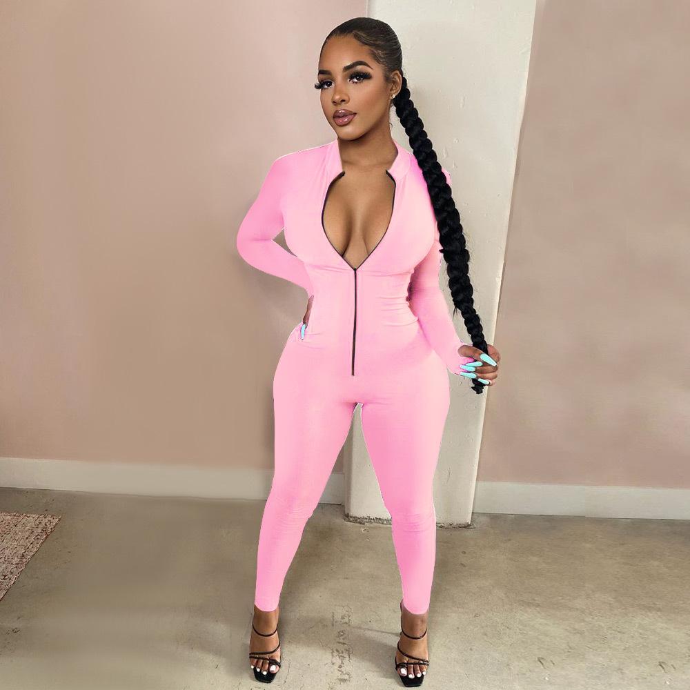 Workout Active Wear Einfarbiger Strampler Damen Overall Sportlich Langarm Fitness Clubwear Reißverschluss Party Jumpsuits Figurbetont XS Workout Active Wear Einfarbiger Strampler Damen Overall Sportlich Langarm Fitness Clubwear Reißverschluss Party Jumpsuits Figurbetont XS von Joom DACH