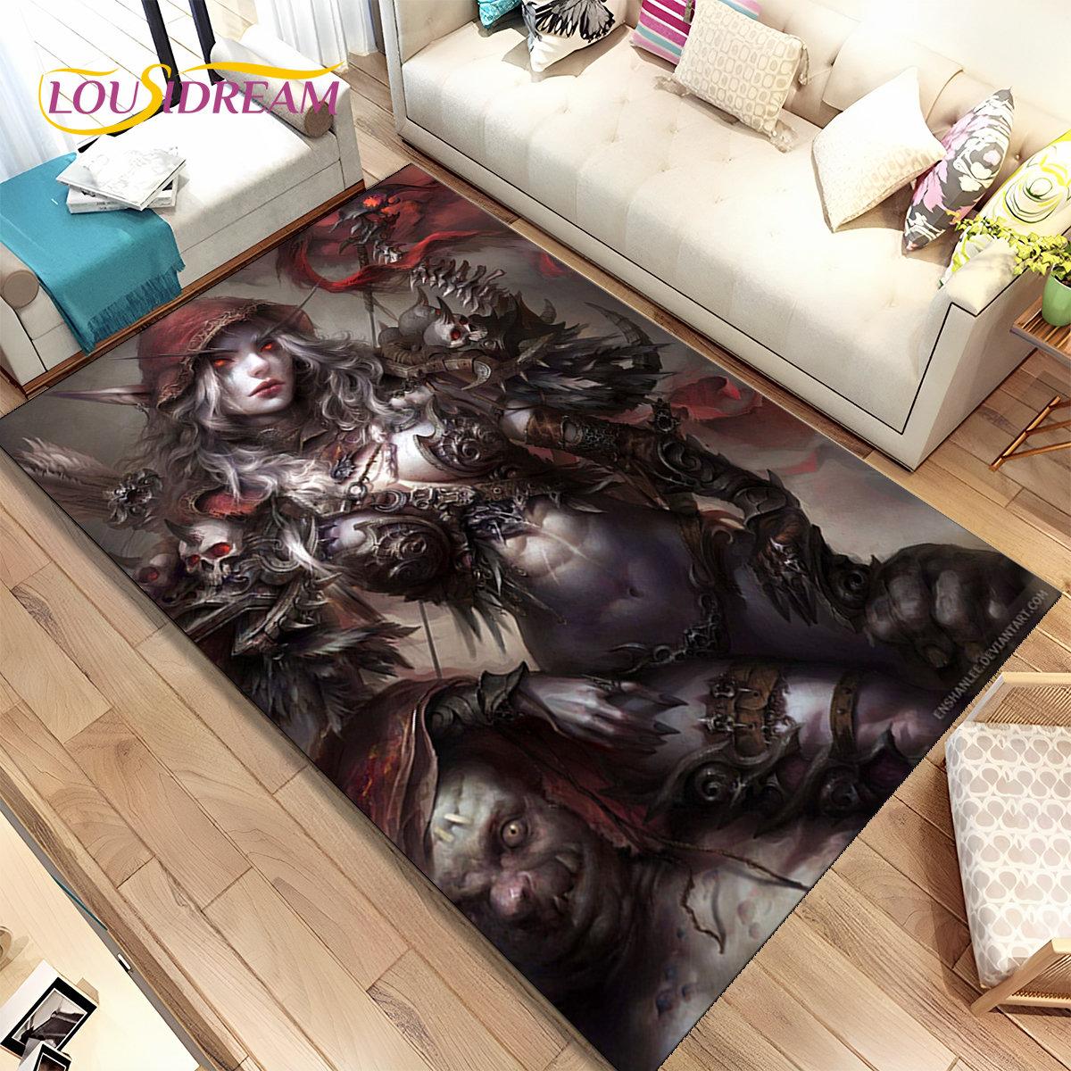 World of Warcraft, WOW, Game Gamer-Bereichsteppich, Teppichteppich für Wohnzimmer, Schlafzimmer, Sofa, Fußmatte, Dekoration, rutschfeste Kinder-Bodenmatte, 3D 40cm x 60cm von Joom DACH
