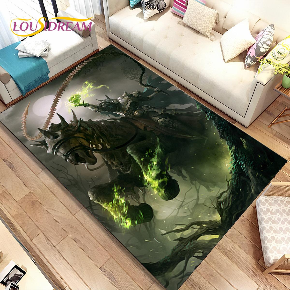 World of Warcraft, WOW, Game Gamer-Bereichsteppich, Teppichteppich für Wohnzimmer, Schlafzimmer, Sofa, Fußmatte, Dekoration, rutschfeste Kinder-Bodenmatte, 3D 60cm x 90cm von Joom DACH