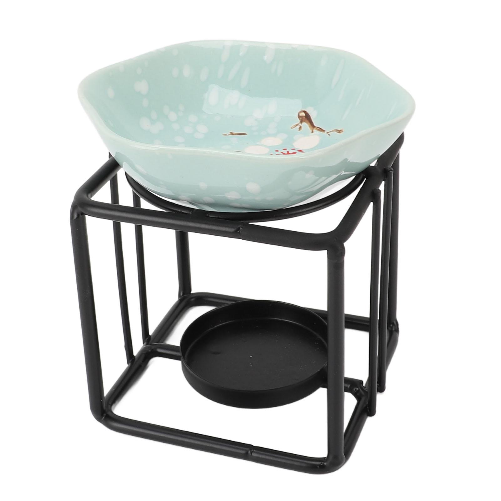 Würfel Eisenkunst Aromatherapie Brenner Set Metall Ätherisches Öl Brenner Keramik Teelichthalter Öl von Joom DACH