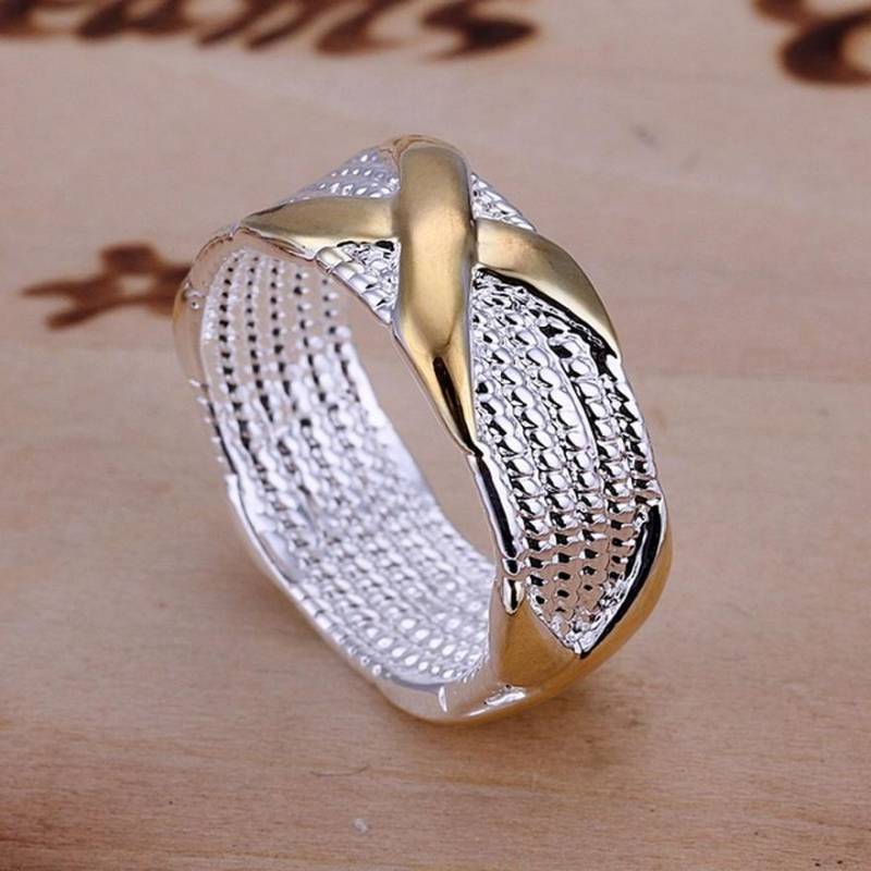 Wunderschöne Herren-Dame-Hochzeit, schöne Festival-Geschenke, silberfarbener Ring, trendiger Schmuck r013 10 von Joom DACH
