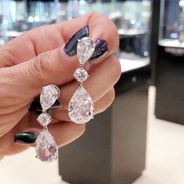 Wunderschöne Party-Ohrringe für Frauen, brillanter Kristall CZ, exquisites Design, Accessoires für die Hochzeit, luxuriöser Damenschmuck von Joom DACH