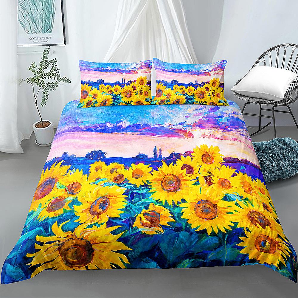 Wunderschönes Landschafts-Bettbezug-Set 3D-Druck Landschaft Bettwäsche-Set Polyester Bettdeckenbezug mit Kissenbezügen für Kinder Männer Frauen EU single(135x200cm) von Joom DACH