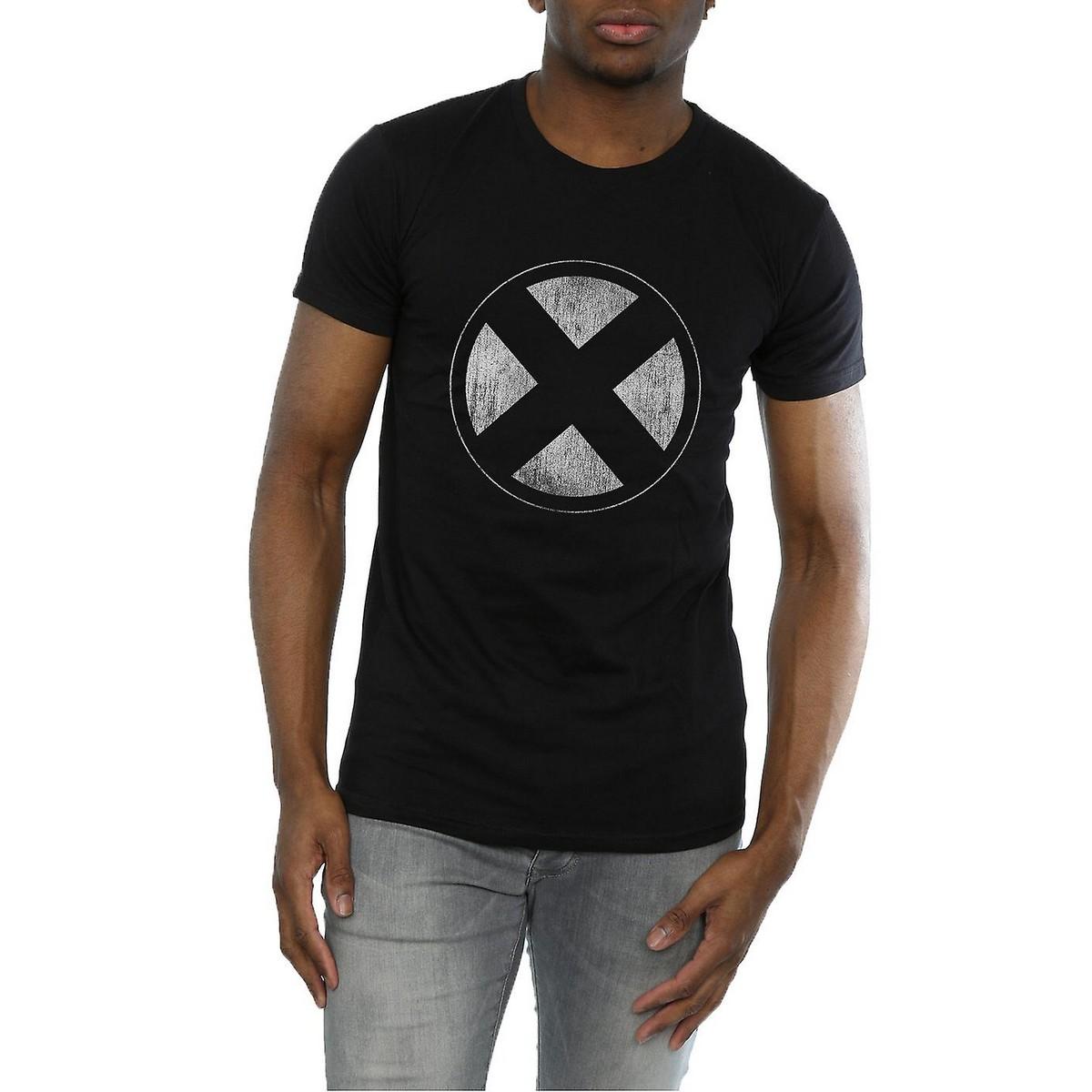 X-Men Herren-T-Shirt aus Baumwolle mit Distressed-Emblem XXL schwarz von Joom DACH