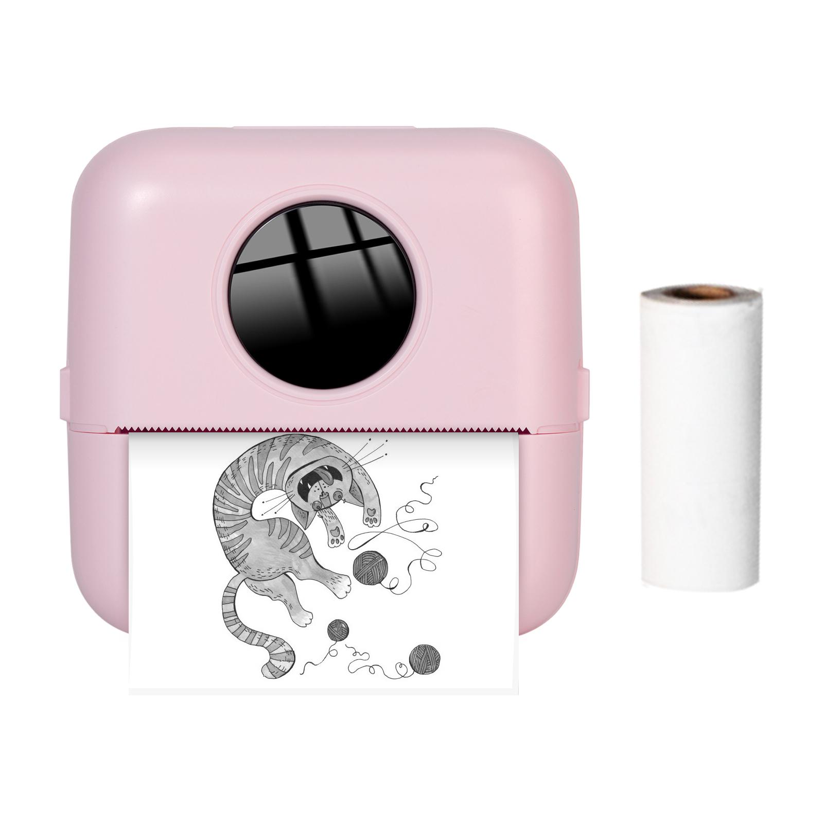 X5 Thermo-Fotodrucker, Taschenetikettendrucker, 200 dpi, kabelloser Belegdrucker für Arbeitsplan-Memos rosa von Joom DACH