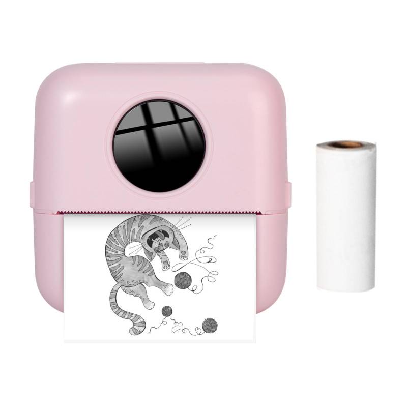 X5 Thermo-Fotodrucker, Taschenetikettendrucker, 200 dpi, kabelloser Belegdrucker für Arbeitsplan-Memos rosa von Joom DACH