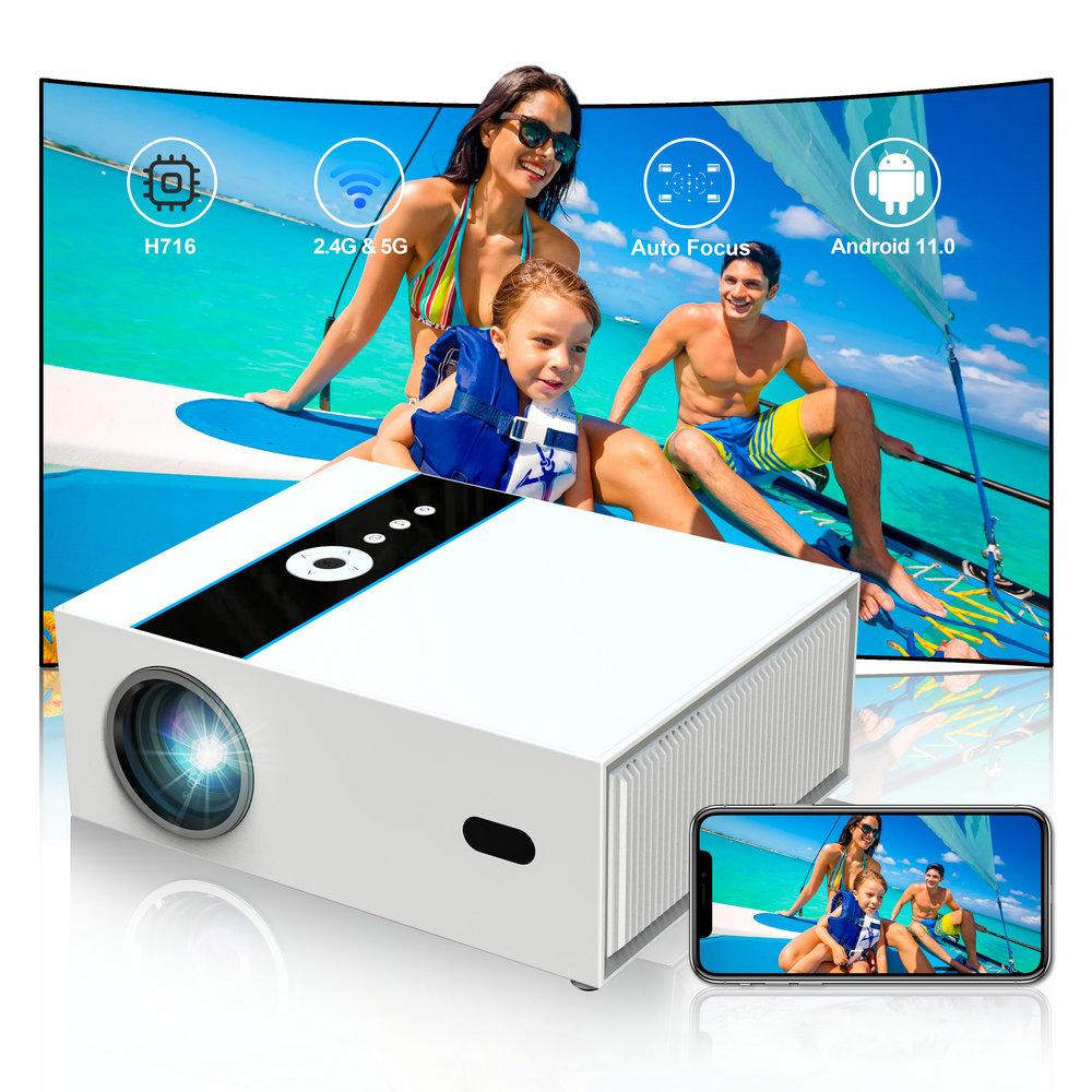 X6 Android 11 Mini tragbarer 1080p-Projektor, Smart Home Cinema 4K Wifi LED-Projektor für Mobiltelefone weiß von Joom DACH