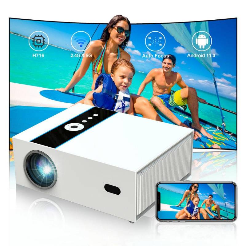 X6 Android 11 Mini tragbarer 1080p-Projektor, Smart Home Cinema 4K Wifi LED-Projektor für Mobiltelefone weiß von Joom DACH