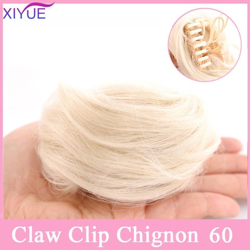 XIYUE Synthetischer Chignon Messy Scrunchie Gummiband Haarknoten Gerade Hochsteckfrisur Haarteil Hochtemperaturfaser Natürliches Kunsthaar von Joom DACH