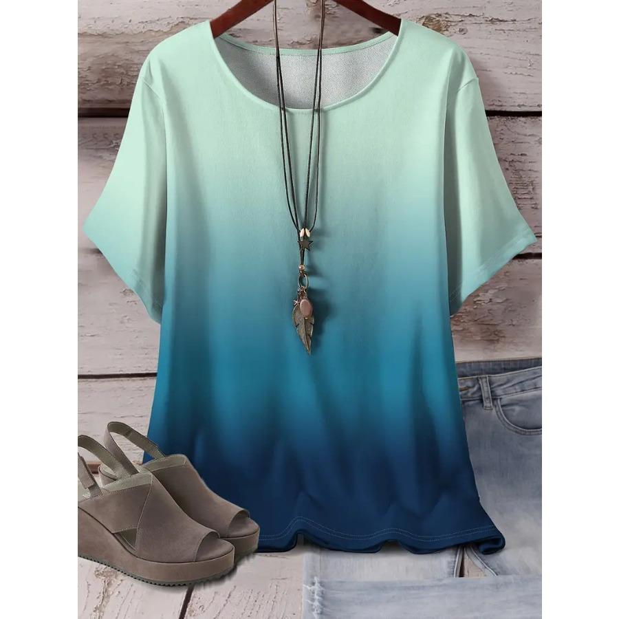 XL-7XL Übergröße Damen Casual Sports Loose Rundhals Kurzarm T-Shirt Top 7XL von Joom DACH