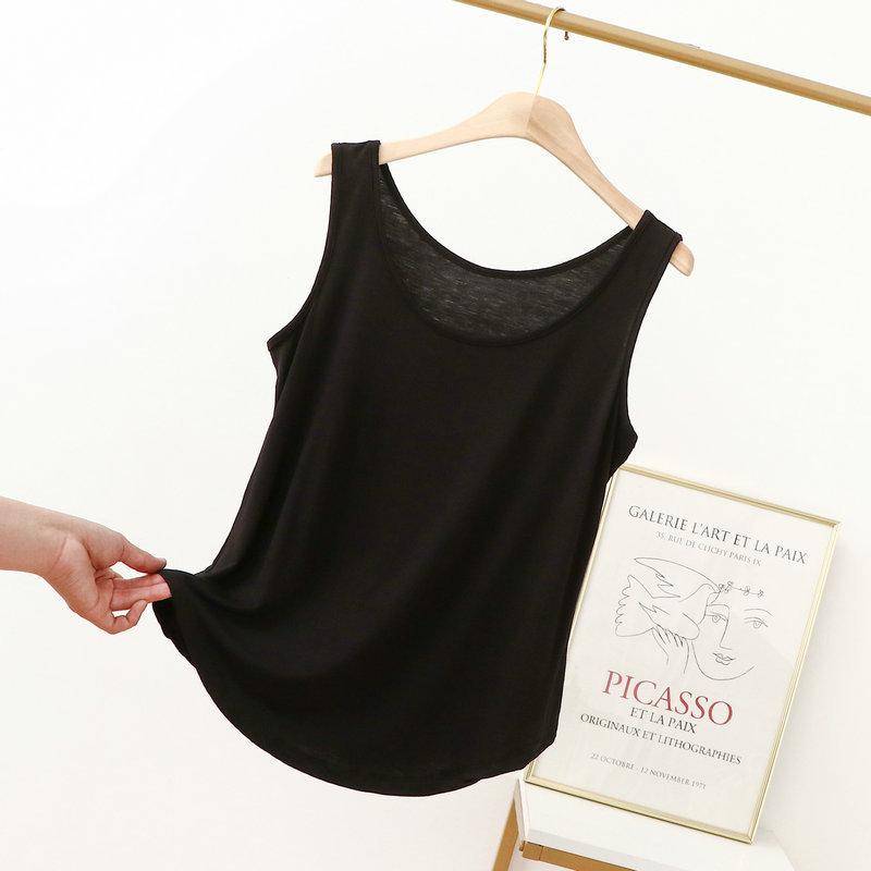 XL bis 6XL Modales O-Ausschnitt-Tanktop, Sommer-Damen-Unterhemd, dünnes, lockeres, ärmelloses T-Shirt, einfarbiges T-Shirt, große Größe XL schwarz XL bis 6XL Modales O-Ausschnitt-Tanktop, Sommer-Damen-Unterhemd, dünnes, lockeres, ärmelloses T-Shirt, einfarbiges T-Shirt, große Größe XL schwarz von Joom DACH