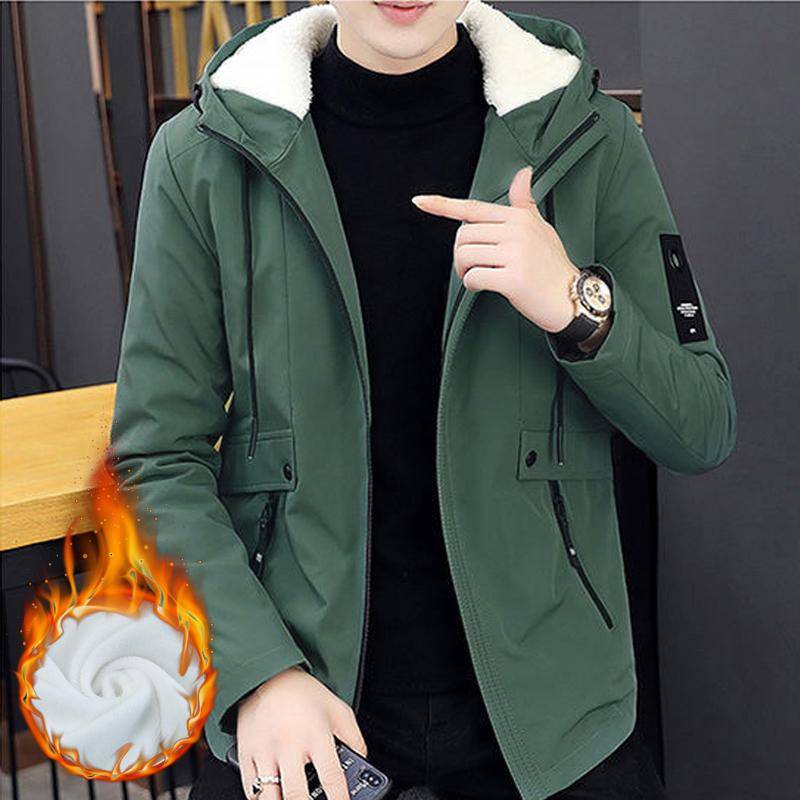 XS-L Plus Velvet Wram Männer Winterkleidung Winddichte Modejacke Windjacke Lässiger Kapuzenmantel Winter Lose Teenager Einfarbige Hoodies für Männer L grün XS-L Plus Velvet Wram Männer Winterkleidung Winddichte Modejacke Windjacke Lässiger Kapuzenmantel Winter Lose Teenager Einfarbige Hoodies für Männer L grün von Joom DACH