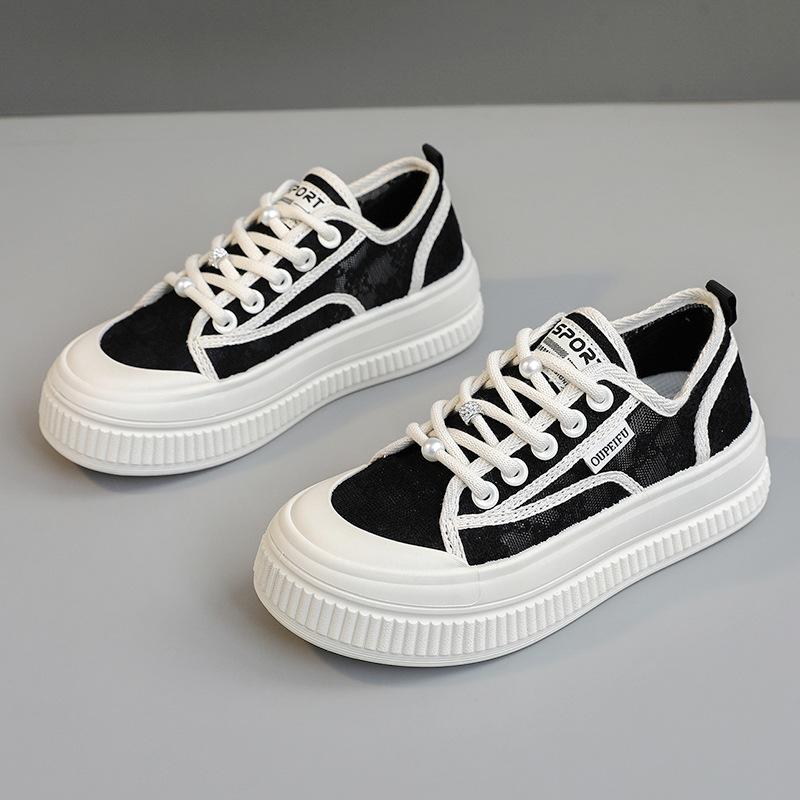 Xff68 Neue Mesh-Oberfläche Weiße Schuhe Damen Sommer Plateau Mesh Schuhe Höhenerhöhende Damenschuhe Atmungsaktiv und Tragbar Freizeit Sport 40 von Joom DACH