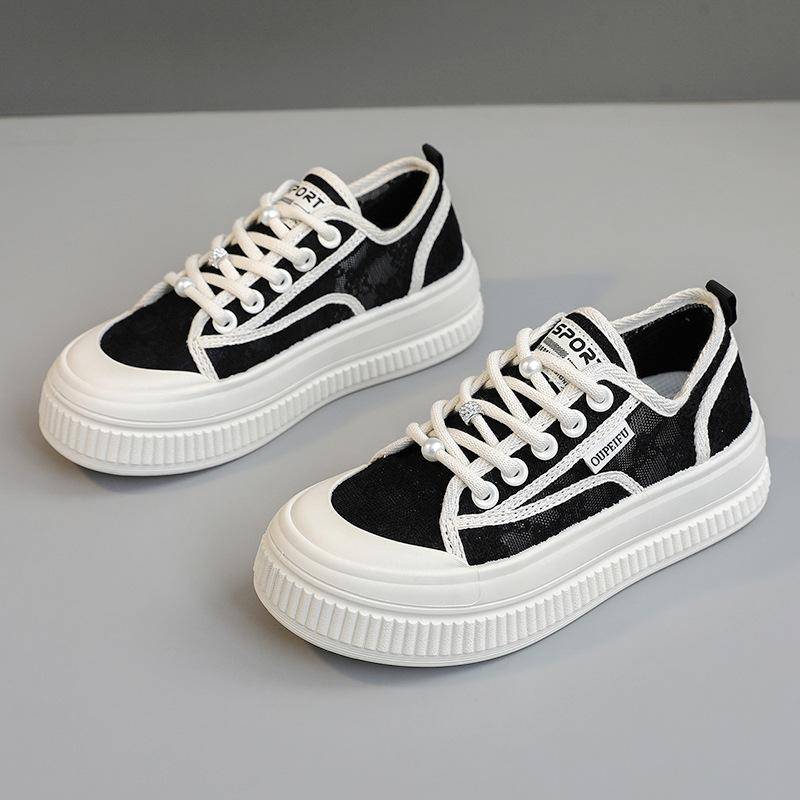 Xff68 Neue Mesh-Oberfläche Weiße Schuhe Damen Sommer Plateau Mesh Schuhe Höhenerhöhende Damenschuhe Atmungsaktiv und Tragbar Freizeit Sport 40 von Joom DACH