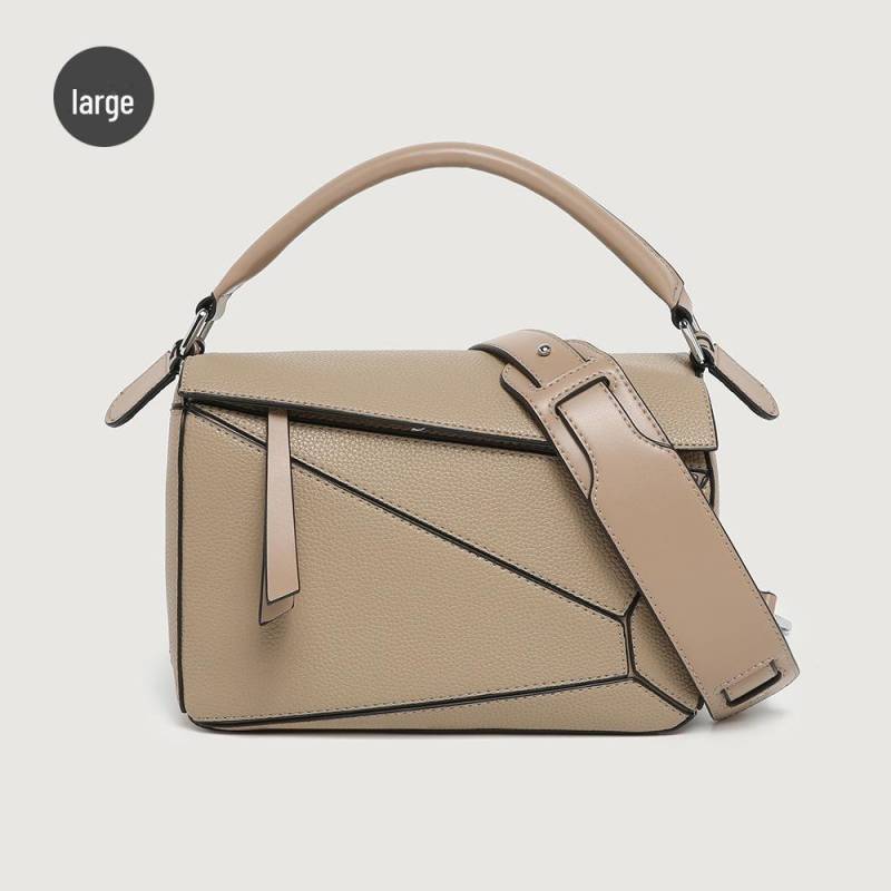 Xi Mengyao Geometric Puzzle Mini Pillow Bag 2025 – Klassische Hand-, Schulter- oder Crossbody-Tasche für Damen 24cm khaki von Joom DACH