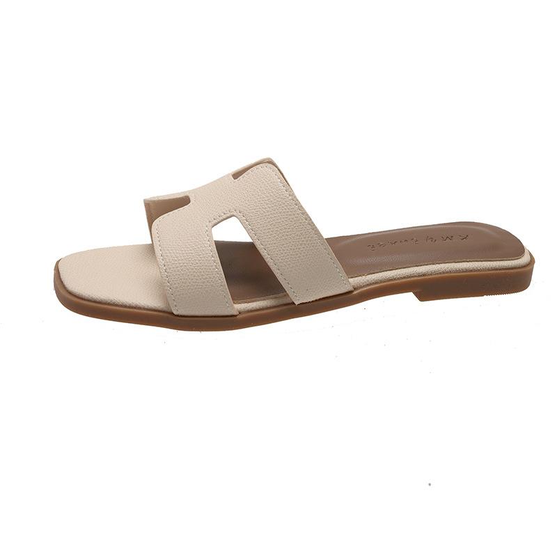 Xiaoxiangfeng flache Hausschuhe für Damen 2025, neue H-förmige Ein-Wort-Schuhe, Strandschuhe können im Freien in nassem Wasser getragen werden 37 von Joom DACH