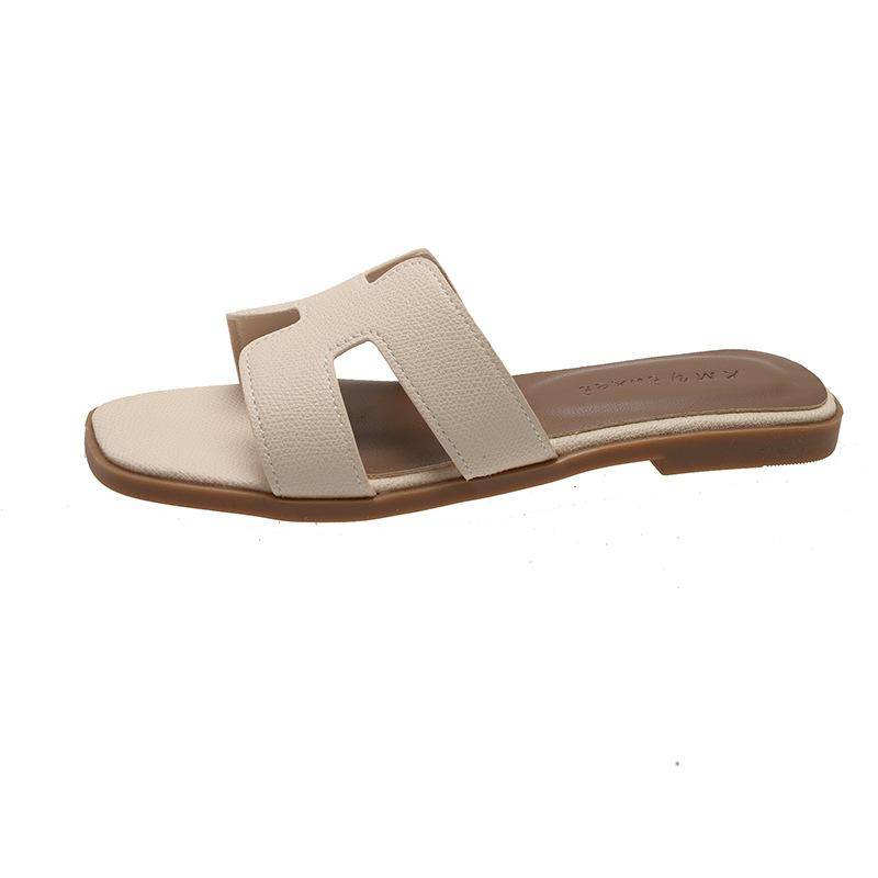 Xiaoxiangfeng flache Hausschuhe für Damen 2025, neue H-förmige Ein-Wort-Schuhe, Strandschuhe können im Freien in nassem Wasser getragen werden 37 von Joom DACH