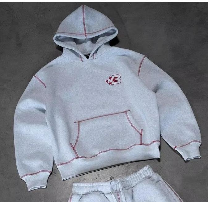 Y2K Fleece Besticktes Sweatpants & Hoodie Set für Männer und Frauen S von Joom DACH