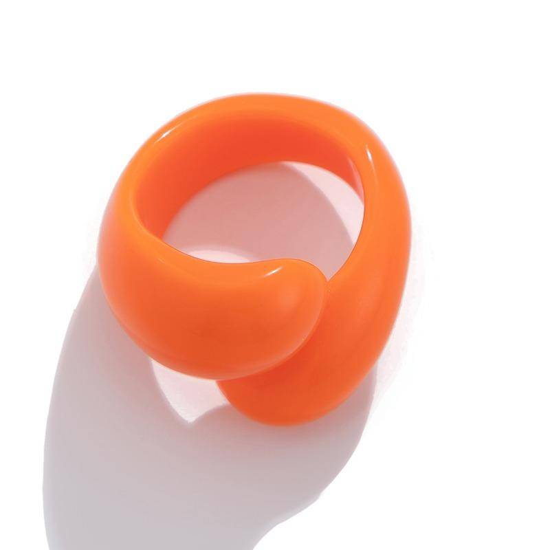 Y2K Mädchen Bunte Kunststoff Harz Ringe Frauen Süße Mode Unregelmäßigen Doppel Wasser Tropfen Geometrische Ring Zurück Zu Schule Studenten Finger Ring schmuck von Joom DACH