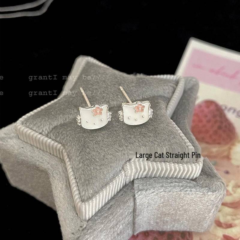 Y2K Rosa KT Kätzchen Ohrringe: Nischendesign, Süße Sommer-Piercings, Ohrknorpelstecker und Stapelbare Ohrclips für Damen von Joom DACH