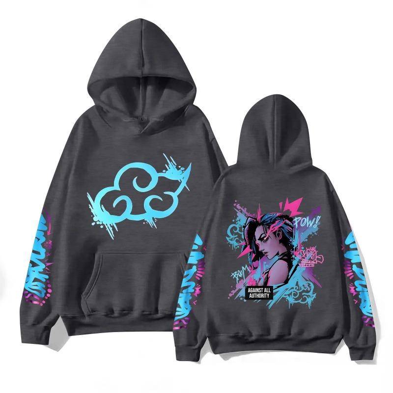 Y2k Arcane Jinx Niedlicher Kapuzen-Anime-Druck Harajuku Kawaii Sweatshirt Langarm Cartoon Fleece Kleidung Moletom Mode Hoodies & Sweatshirts Damen L dunkelgraue von Joom DACH