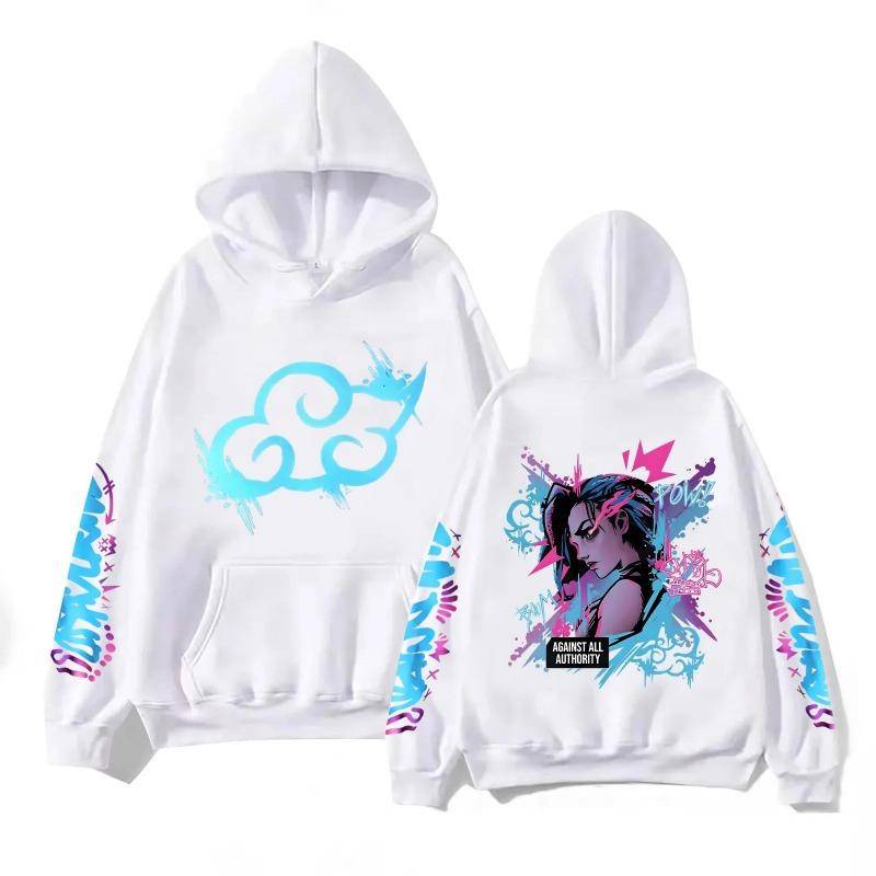 Y2k Arcane Jinx Niedlicher Kapuzen-Anime-Druck Harajuku Kawaii Sweatshirt Langarm Cartoon Fleece Kleidung Moletom Mode Hoodies & Sweatshirts Damen XXL weiß von Joom DACH