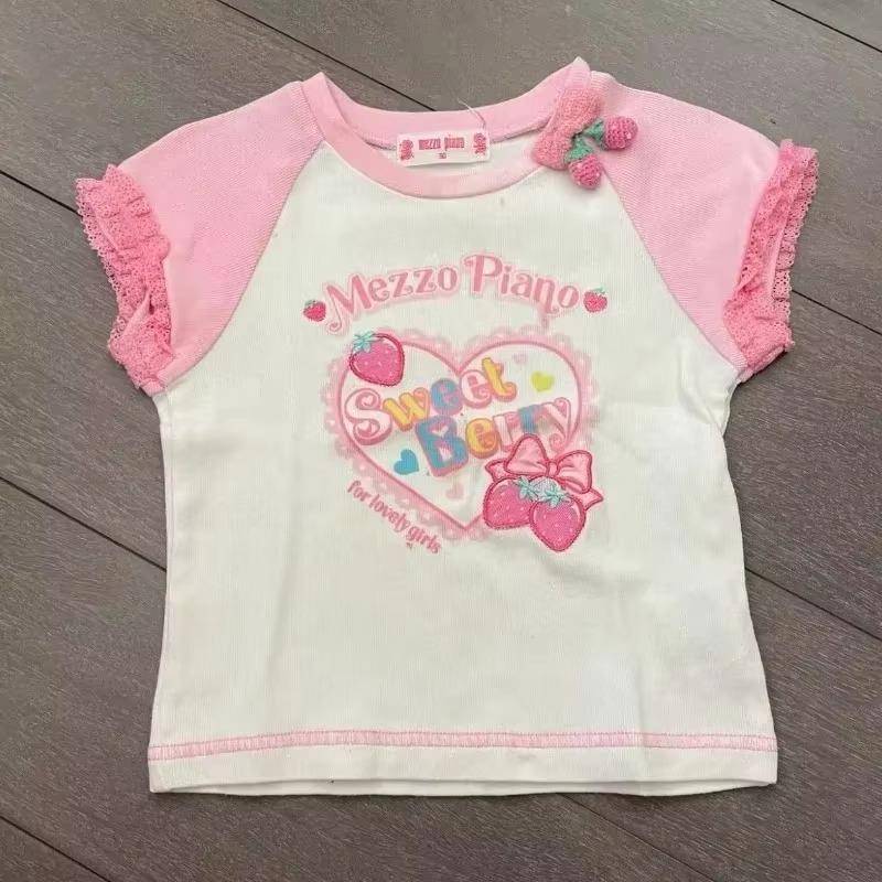 Y2k Crop Tops American Vintage Kurzarm T-Shirt Punk Gothic Rock Schwarze Spitzentops für Frauen Harajuku Goth Grunge Sommer Tees L elfenbein von Joom DACH