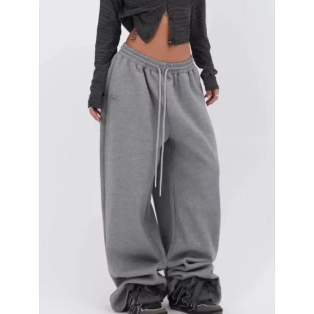 Y2k Graue Jogginghose Damen Vintage Hip Hop Koreanische Casual Joggers Hose Übergroße Harajuku Amerika Retro Hose S grau von Joom DACH