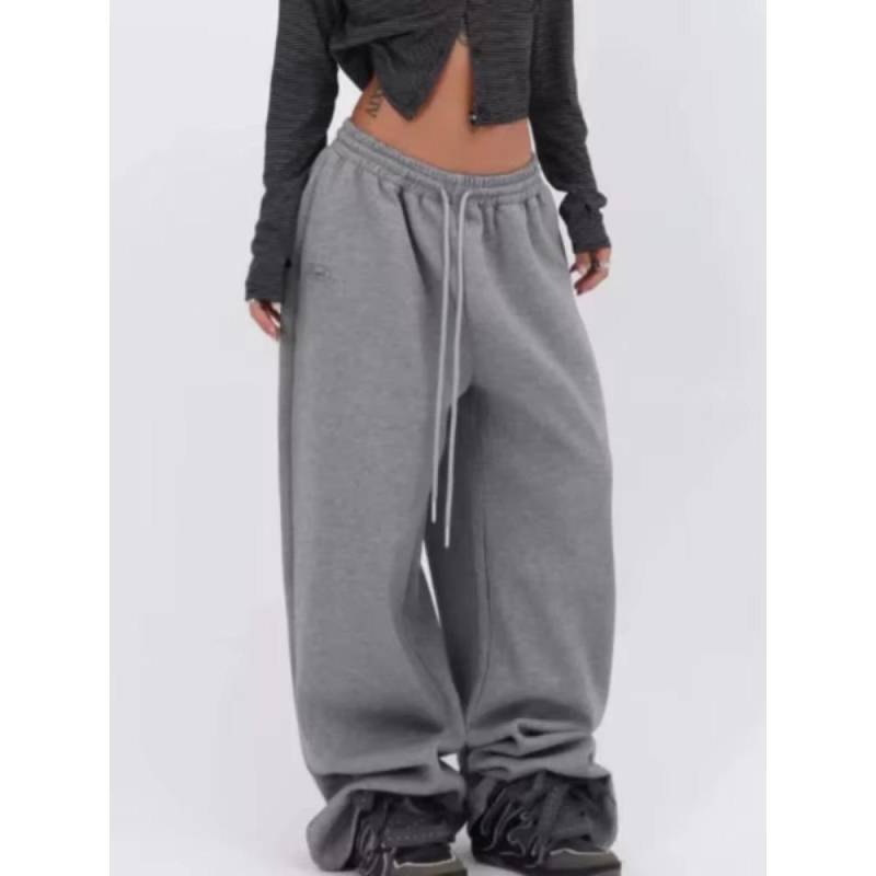 Y2k Graue Jogginghose Damen Vintage Hip Hop Koreanische Casual Joggers Hose Übergroße Harajuku Amerika Retro Hose S grau von Joom DACH