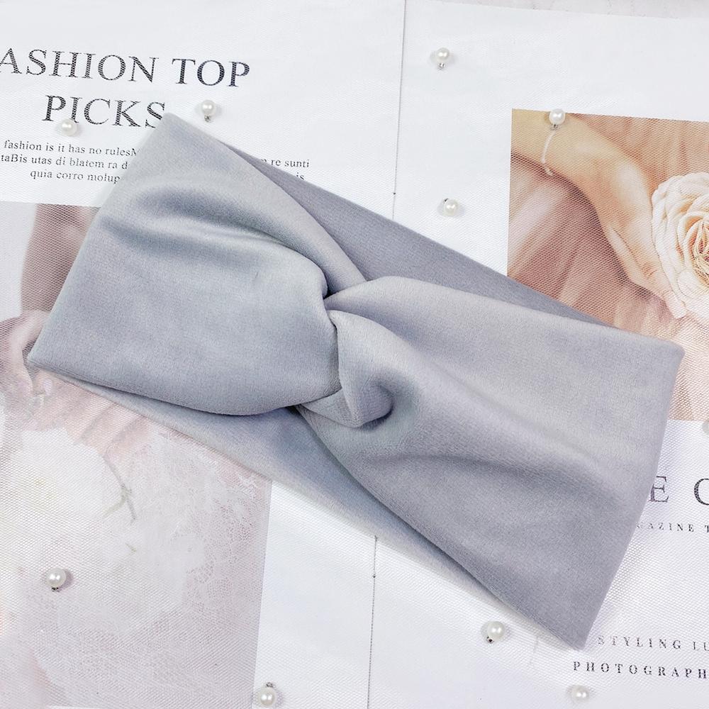 YANRONG Samt-Stirnband für Damen, einfarbig, breiter Turban, gedreht, gestrickt, Baumwolle, Haarband, Haar-Accessoires, verdreht, geknotet von Joom DACH