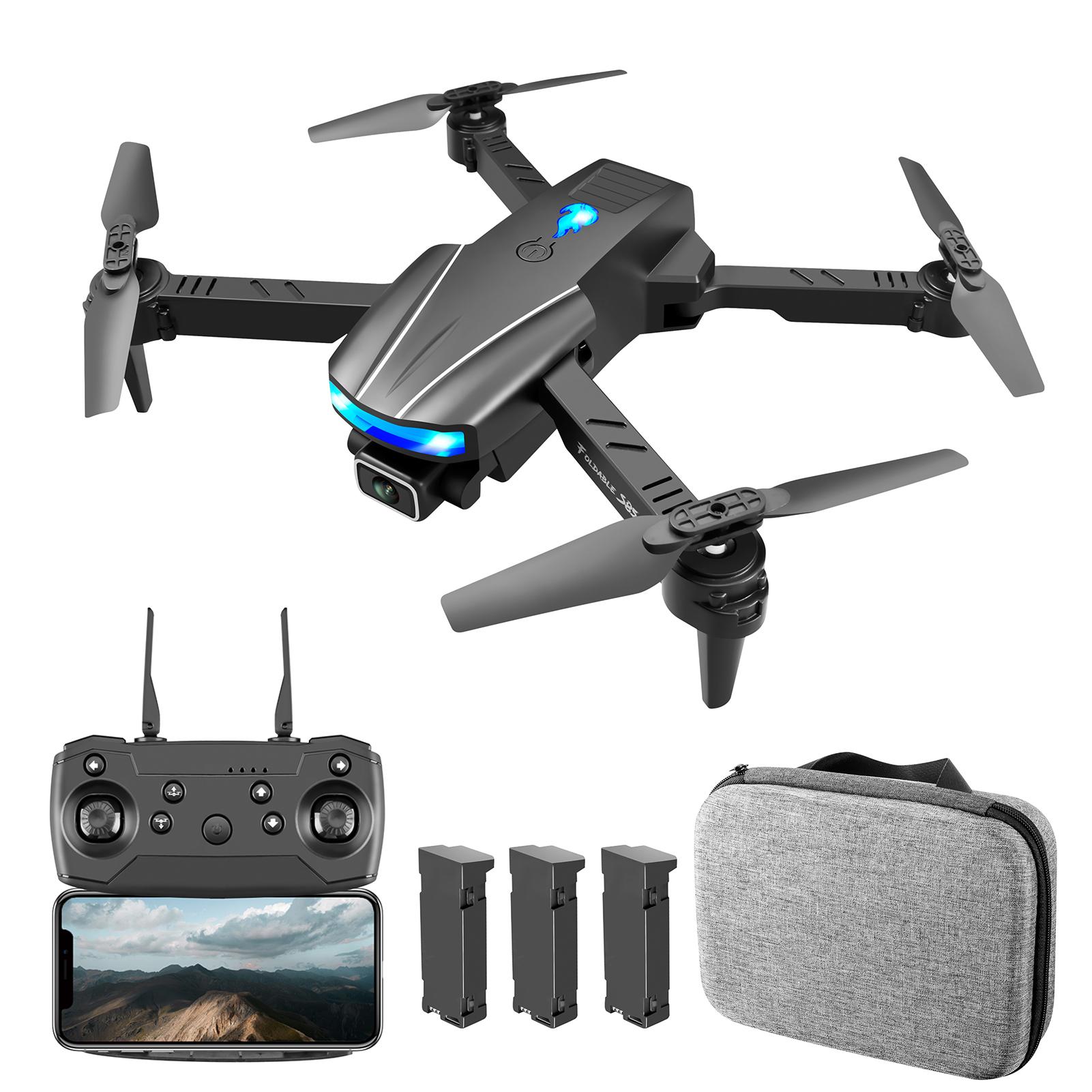 YLR/C S85 RC Drohne RC Quadcopter mit Funktion Hindernisvermeidung Headless-Modus Ein-Knopf-Start 4K camera-3 battery schwarz von Joom DACH