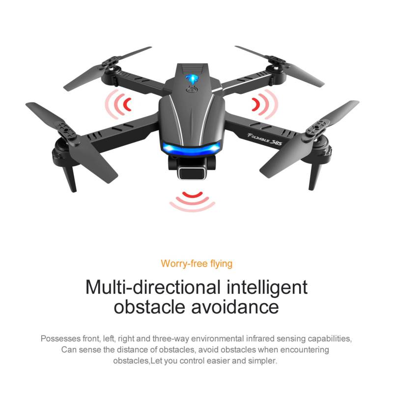 YLR/C S85 RC Drohne RC Quadcopter mit Funktion Hindernisvermeidung Headless-Modus Ein-Knopf-Start 4K dual camera-2 battery schwarz von Joom DACH