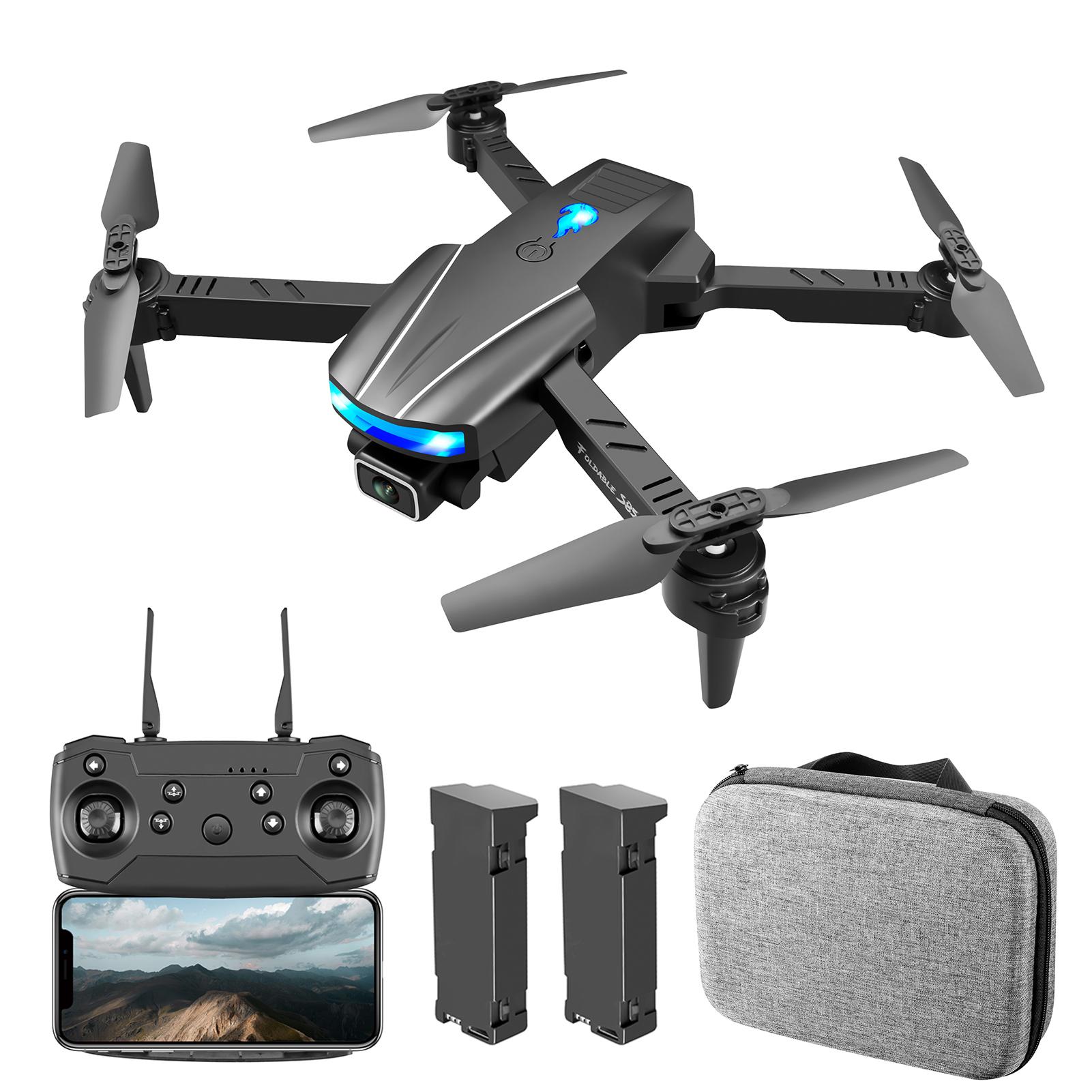 YLR/C S85 RC Drohne RC Quadcopter mit Funktion Hindernisvermeidung Headless-Modus Ein-Knopf-Start 4K dual camera-2 battery schwarz von Joom DACH