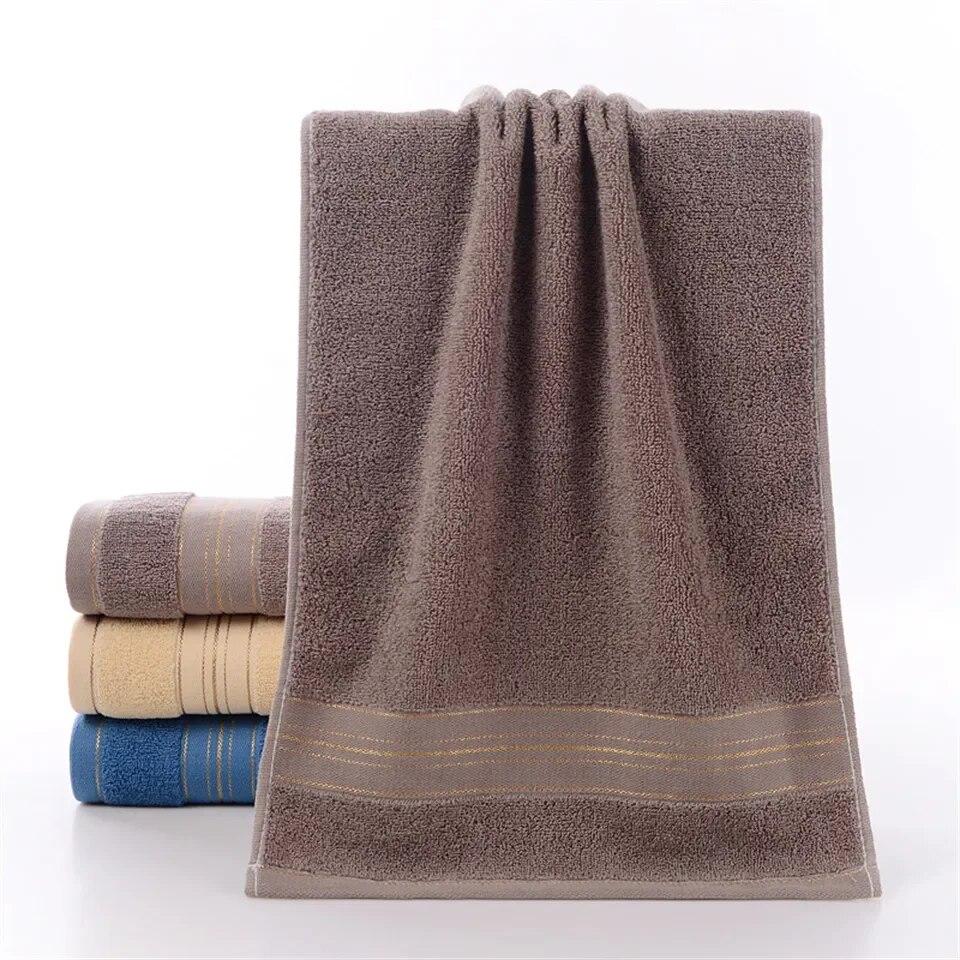 YLW Handtuch aus reiner Baumwolle, Mikrofaser, schnelltrocknendes Haartuch, wasserabsorbierendes Badetuch, einfarbig, goldenes Seiden-Gesichtstuch 34x74cm kaffeebraun von Joom DACH