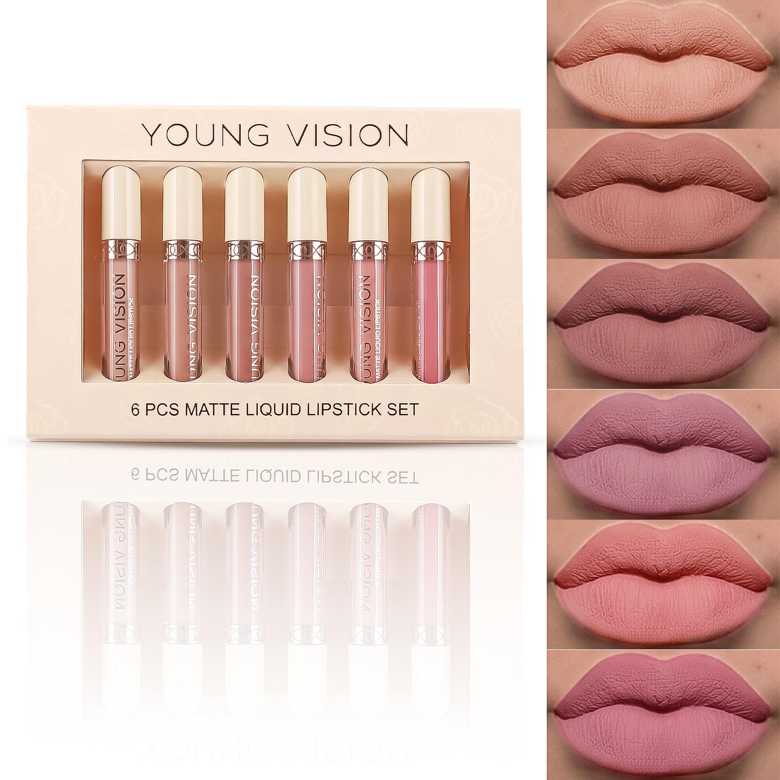 YOUNG VISION 6 Farben Lipgloss-Set wasserfest langanhaltend Antihaft-Becher 1.5ml*6pcs von Joom DACH