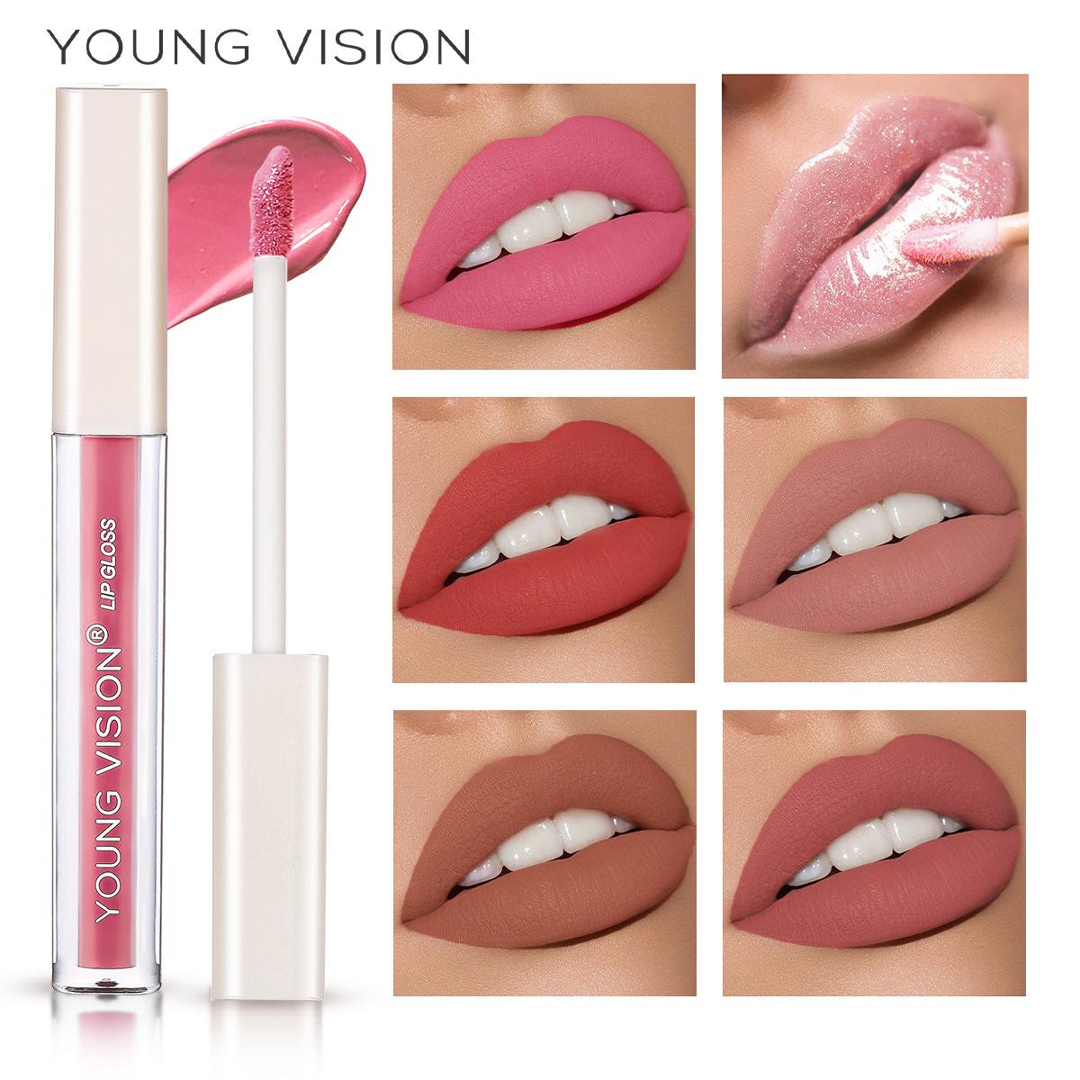 YOUNG VISION Feuchtigkeitsspendender Lipgloss, matter Nebel-Lipgloss, wasserfest, Antihaft-Becher von Joom DACH