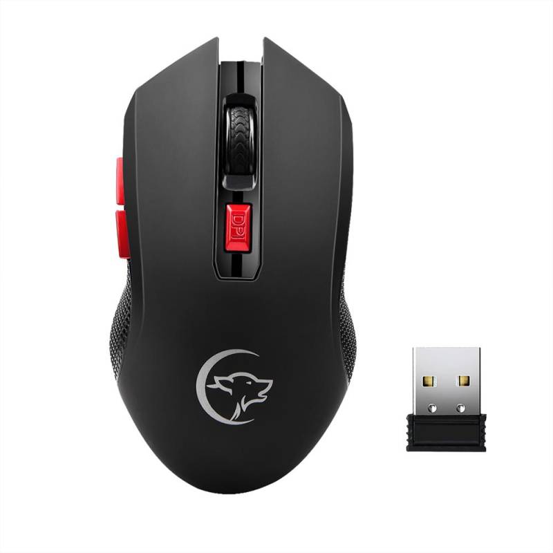 YWYT G817 Kabellose Maus, 2,4 G, kabellose Gaming-Maus, 2400 DPI, 6 Tasten, optische ergonomische Maus mit schwarz von Joom DACH