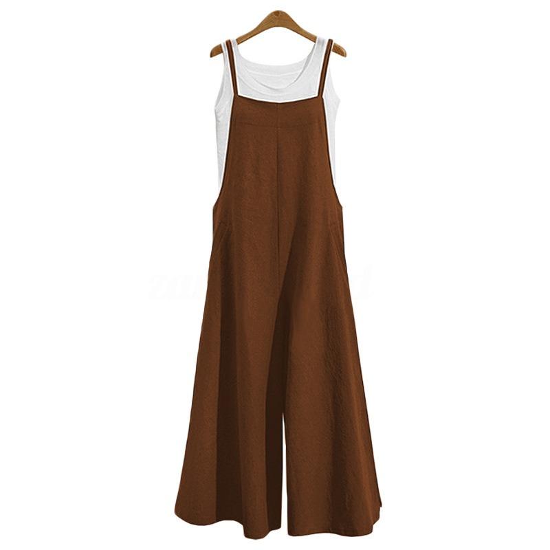 YYFS Damenmode Casual Sommer Frühling Einfarbig Druck Ärmellose Hosen Overalls & Strampler XXL khaki von Joom DACH