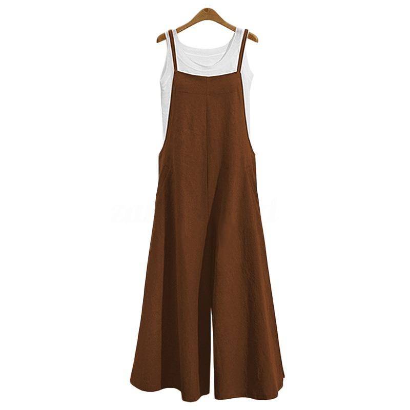 YYFS Damenmode Casual Sommer Frühling Einfarbig Druck Ärmellose Hosen Overalls & Strampler XXL khaki von Joom DACH