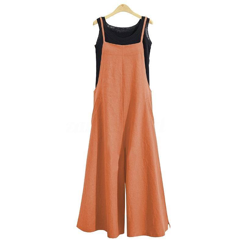 YYFS Damenmode Casual Sommer Frühling Einfarbig Druck Ärmellose Hosen Overalls & Strampler XXXXXL orange von Joom DACH