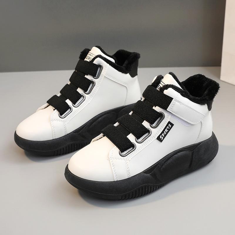 Yb6012 Fleece-gefütterte klobige Sneaker Damen Winter neue koreanische warme High Top Sneakers Studenten Baumwollschuhe Boardschuhe 39 von Joom DACH