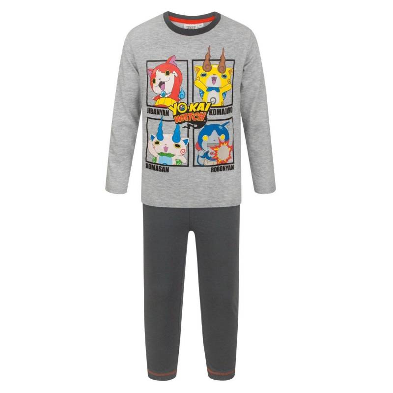 Yo-Kai Watch Langes Pyjama-Set für Kinder mit Charakter-Panel 3 Years grau von Joom DACH