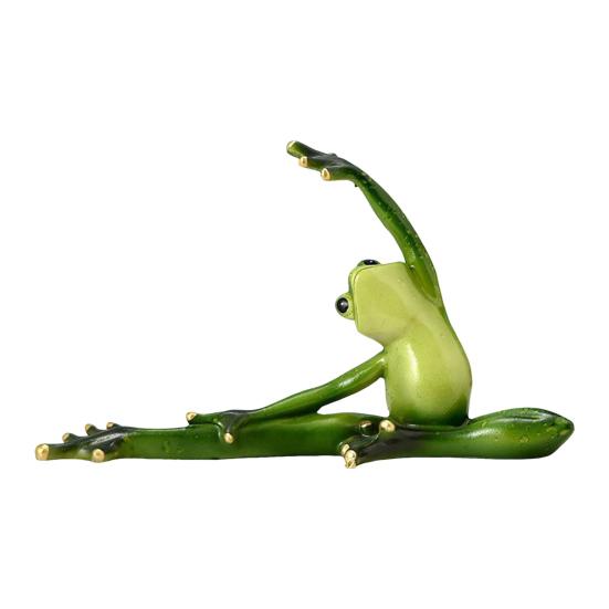 Yoga Frosch Figur Harz Paar Frosch Ornament Sammlerstück Schreibtisch Frosch Statue für Froschliebhaber Geschenk Heim Büro Dekoration C von Joom DACH