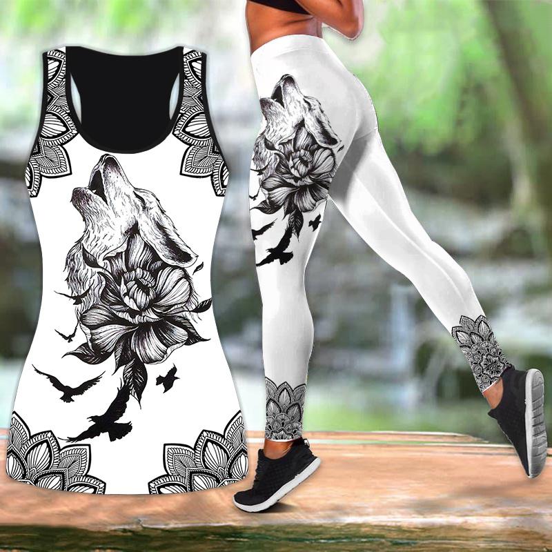 Yoga-Outfit mit Rosen- und Wolf-Aufdruck für Damen, modische 3D-gedruckte Workout-Leggings, Fitness, Sport, hohe Taille, lässige Yoga-Hose für Damen 2022 2XL grau Yoga-Outfit mit Rosen- und Wolf-Aufdruck für Damen, modische 3D-gedruckte Workout-Leggings, Fitness, Sport, hohe Taille, lässige Yoga-Hose für Damen 2022 2XL grau von Joom DACH
