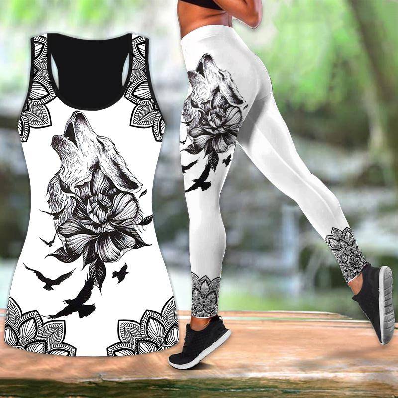 Yoga-Outfit mit Rosen- und Wolf-Aufdruck für Damen, modische 3D-gedruckte Workout-Leggings, Fitness, Sport, hohe Taille, lässige Yoga-Hose für Damen 2022 2XL grau Yoga-Outfit mit Rosen- und Wolf-Aufdruck für Damen, modische 3D-gedruckte Workout-Leggings, Fitness, Sport, hohe Taille, lässige Yoga-Hose für Damen 2022 2XL grau von Joom DACH