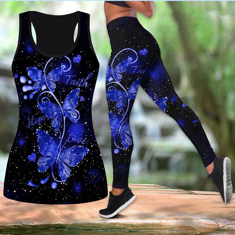 Yoga-Outfit mit Schmetterlingsblatt-Aufdruck für Damen, modische 3D-gedruckte Workout-Leggings, Fitness, Sport, hohe Taille, lässige Yoga-Hose M blau Yoga-Outfit mit Schmetterlingsblatt-Aufdruck für Damen, modische 3D-gedruckte Workout-Leggings, Fitness, Sport, hohe Taille, lässige Yoga-Hose M blau von Joom DACH