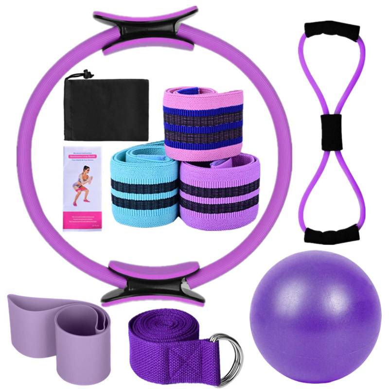 Yoga-Sets für Frauen Pilates zu Hause Ausrüstung Pilates Magic Ring Booty Bands für das Training Out Glutes violett von Joom DACH