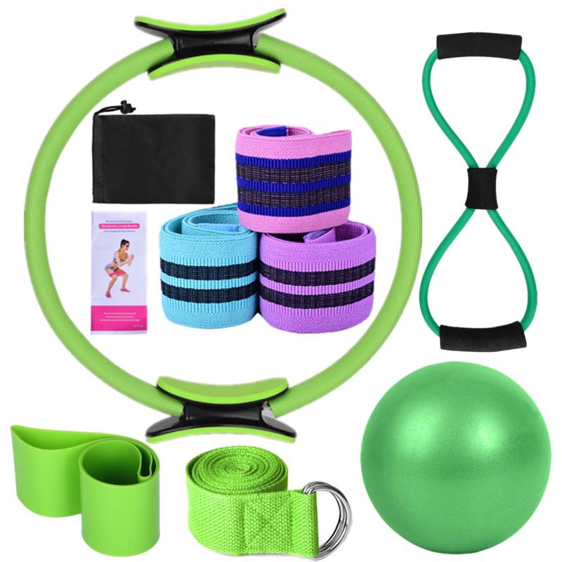 Yoga-Sets für Frauen Pilates zu Hause Ausrüstung Pilates Magic Ring Booty Bands für das Training Out Glutes grün von Joom DACH