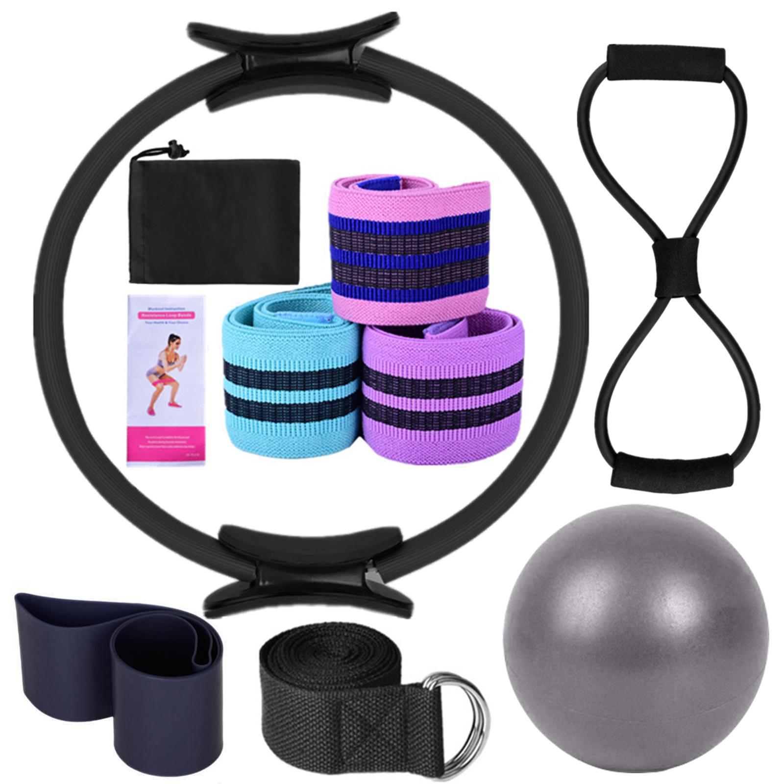 Yoga-Sets für Frauen Pilates zu Hause Ausrüstung Pilates Magic Ring Booty Bands für das Training Out Glutes schwarz von Joom DACH