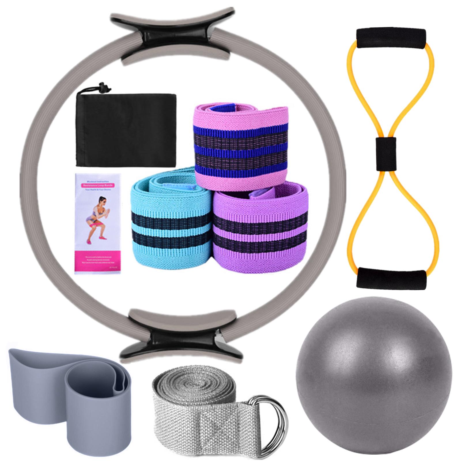Yoga-Sets für Frauen Pilates zu Hause Ausrüstung Pilates Magic Ring Booty Bands für das Training Out Glutes grau von Joom DACH